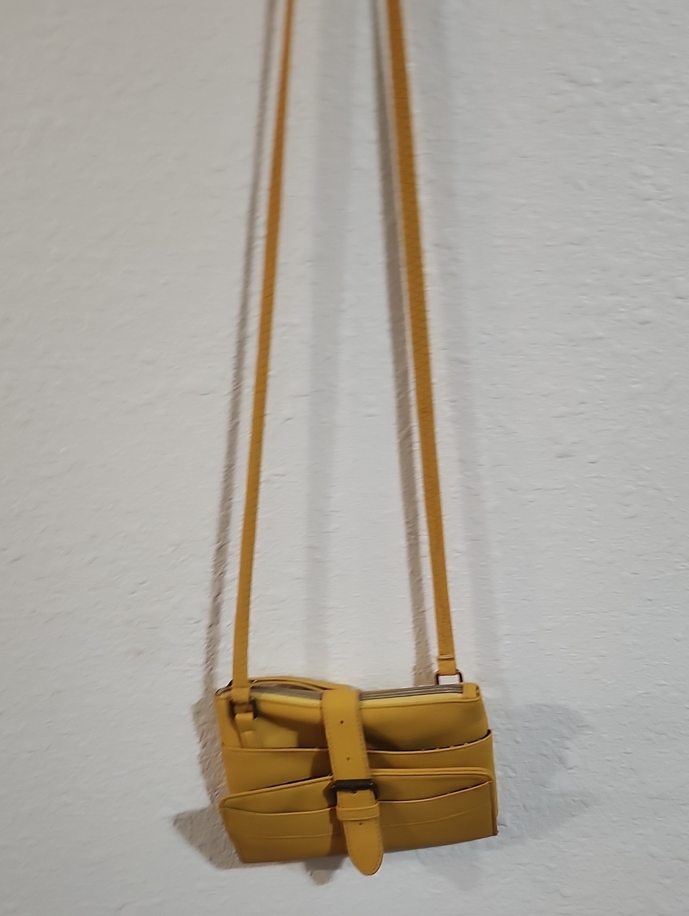 Mustard Yellow Crossbody Bag with Front Buckle